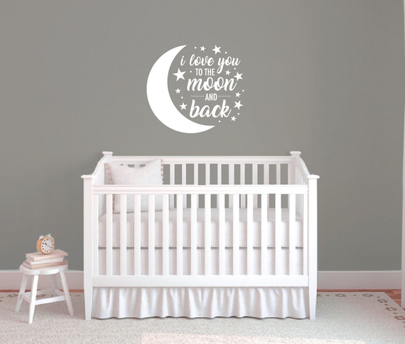 Je Taime Jusqu A La Lune Et Retour Stickers Muraux Bebe Etsy