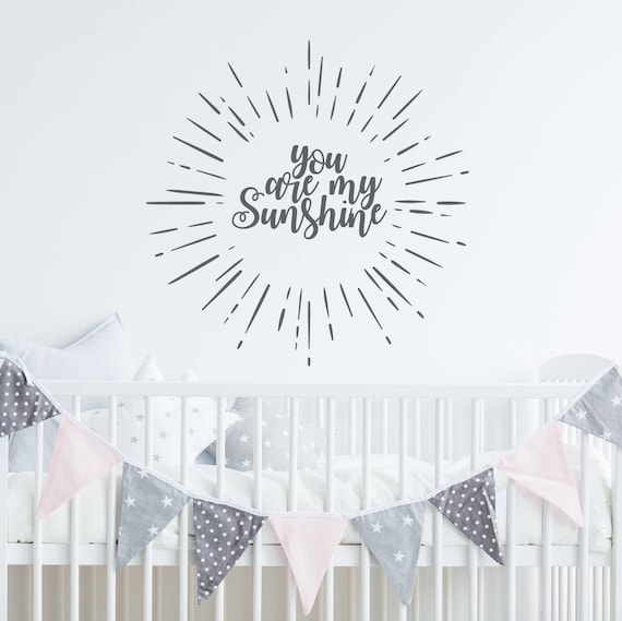 You Are My Sunshine Wall Decal kids sticker nursery childrens room quote words
