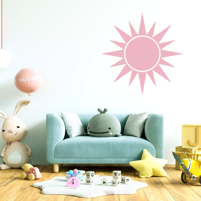 Sun Wall Decal, Sunshine Wall Decal, Nursery Wall Decal, Vinyl Sun ...