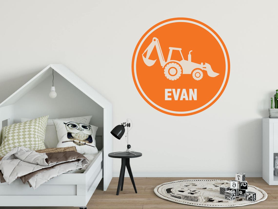 Custom Wall Decal Name Decals Construction Wall Decals Gift Etsy