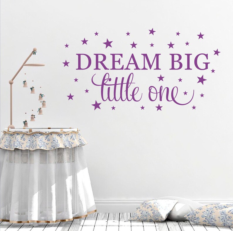 Dream big wall decal quote Nursery wall decal Vinyl wall art Etsy