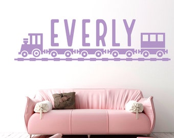 Train Birthday Decorations, Unique Train Gifts, Nursery Train Wall Decal, Custom Train Sign, Train Wall Art, Train Track, Train Decor