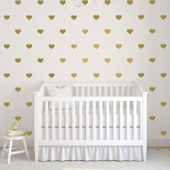 Heart Wall Decals Nursery Decal Gold Wallpaper Accent Decor L And Stick Stickers Db402