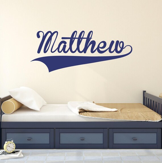 Bedroom Wall Art Baseball Theme Personalized Name Decal For Etsy