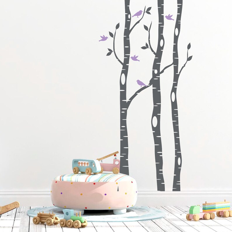 Birch Tree Wall Decals for Nursery Vinyl Wall Decals Nursery Etsy