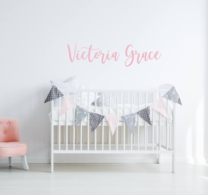 Personalized Name Wall Decal Nursery Name Decor Name Decal Etsy