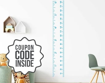Calcomanía de tabla de crecimiento en pulgadas y centímetros, calcomanía de altura métrica para niños, regla de medición de vinilo para pared, regla de madera para hacer uno mismo