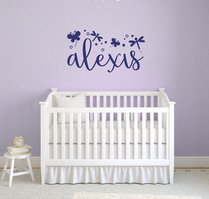 Butterfly wall decals Personalized name wall decals Nursery Etsy