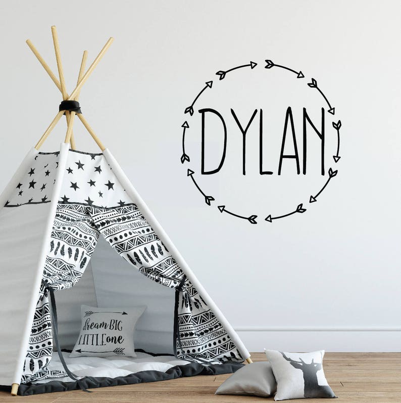 Personalized Wall Decals Arrow Wall Decal Name Stickers Etsy