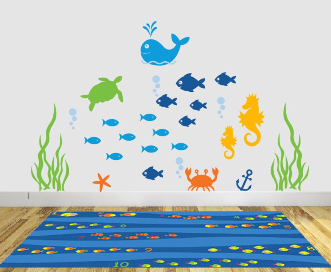 Ocean Nursery Wall Decals Sea Wall Art Ocean Baby Nursery Etsy
