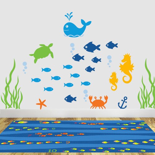 Ocean Nursery Wall Decals Sea Wall Art Ocean Baby Nursery Etsy