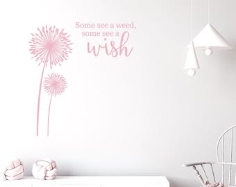 Wall Quote Some See A Weed, Some See A Wish Decal, Inspirational Vinyl Wall Decor, Motivational Saying Home Decor, Sticker Affirmation