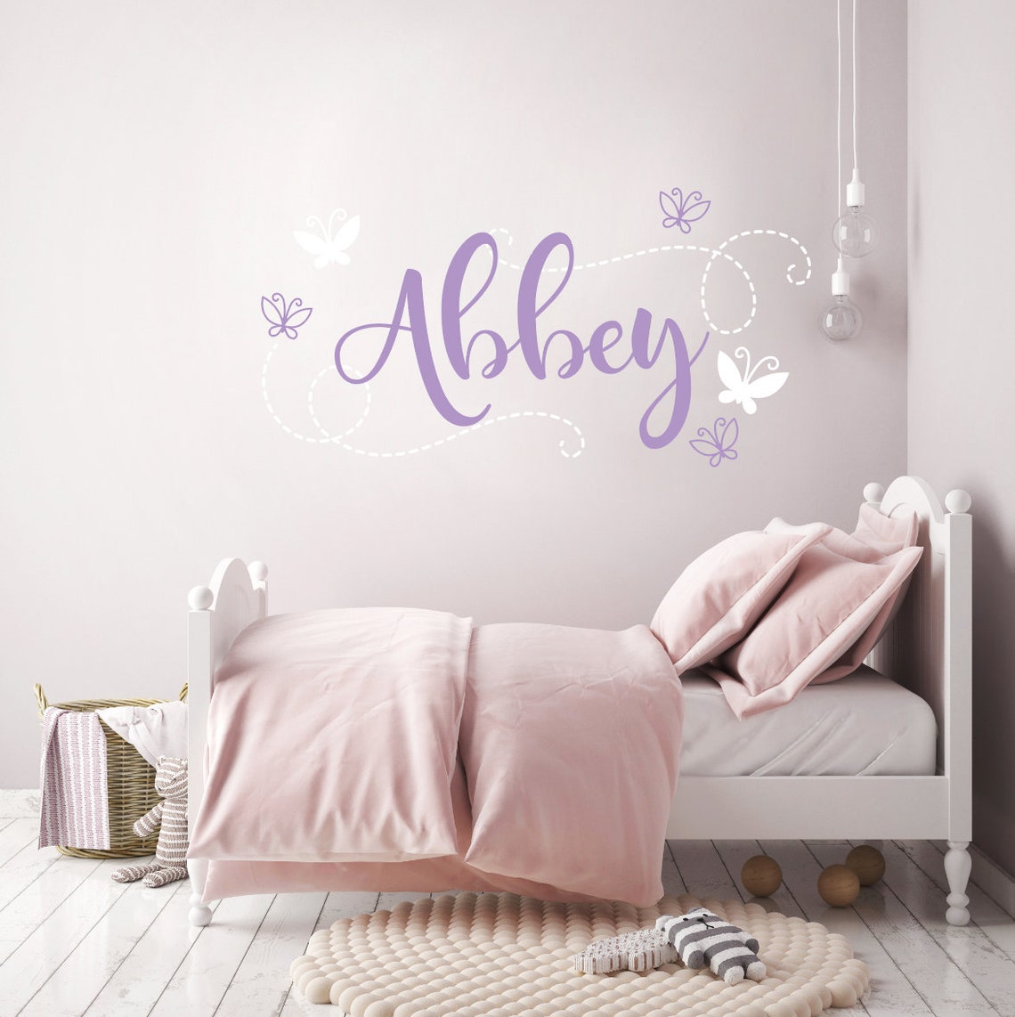 Girl Butterfly Wall Decals Girl Name Decal Butterfly Nursery - Etsy