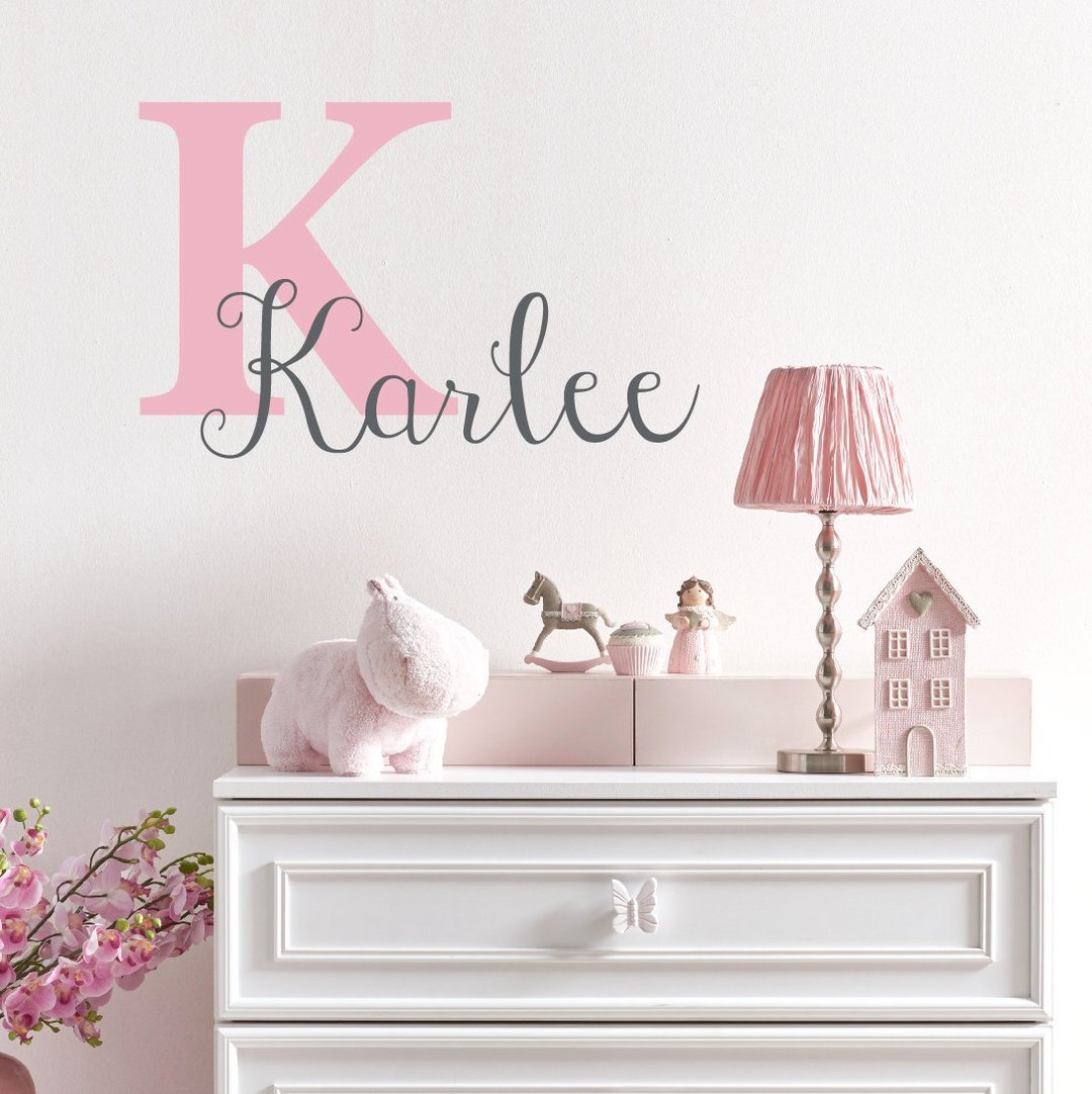 Monogram Wall Decal Nursery Letters Girl Name Decals Baby Room Decor ...