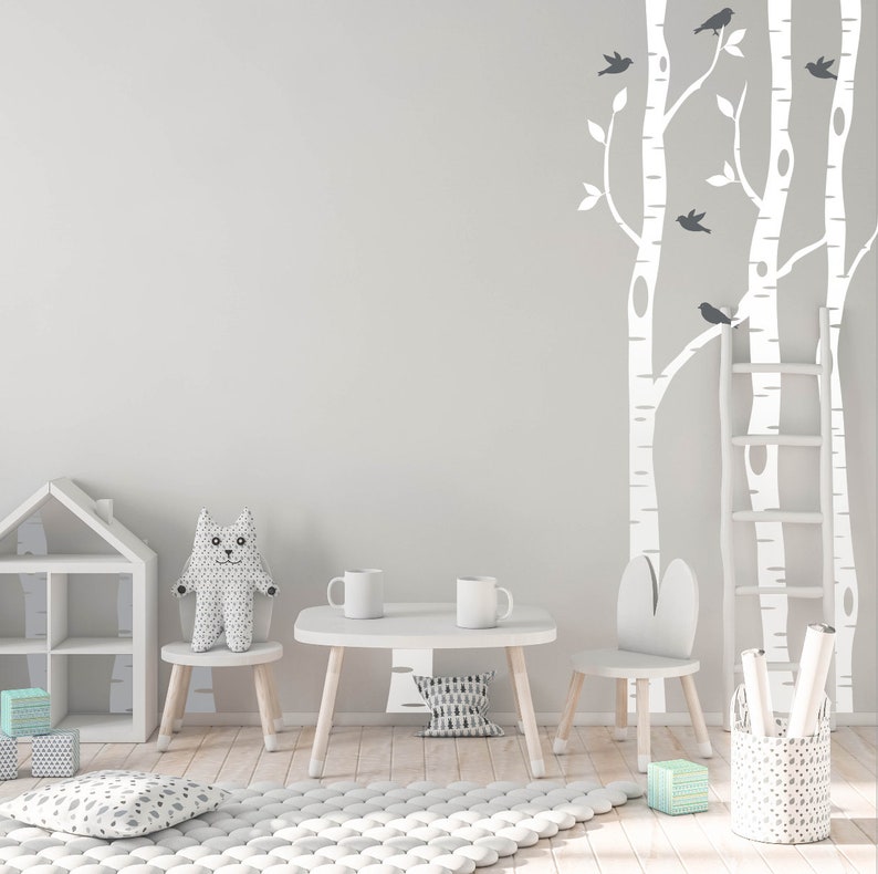 Birch Tree Wall Decals for Nursery Vinyl Wall Decals Nursery Etsy