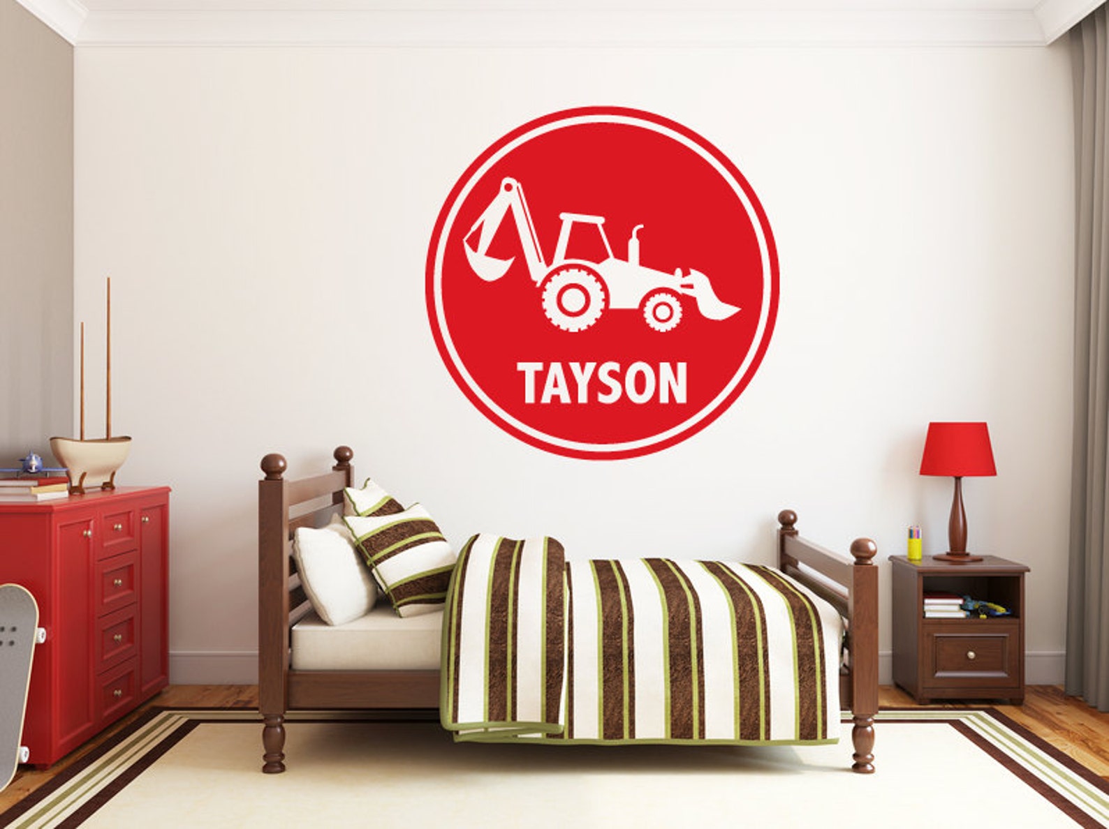 Name Wall Decal Construction Wall Decals Boys Room Wall Etsy