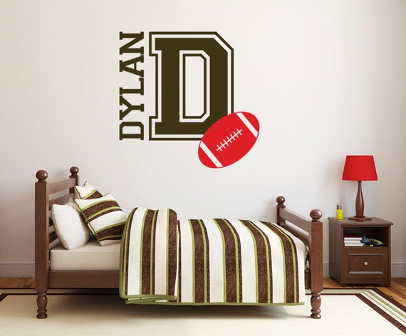 Name Stickers Football Decals Personalized Wall Decals Sports Decals Football Stickers Wall Stickers For Bedroom Boys Wall Decals B242