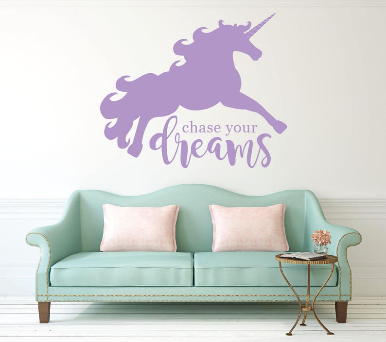 Unicorn Wall Decal Girls Wall Decal Nursery Wall Decal Etsy