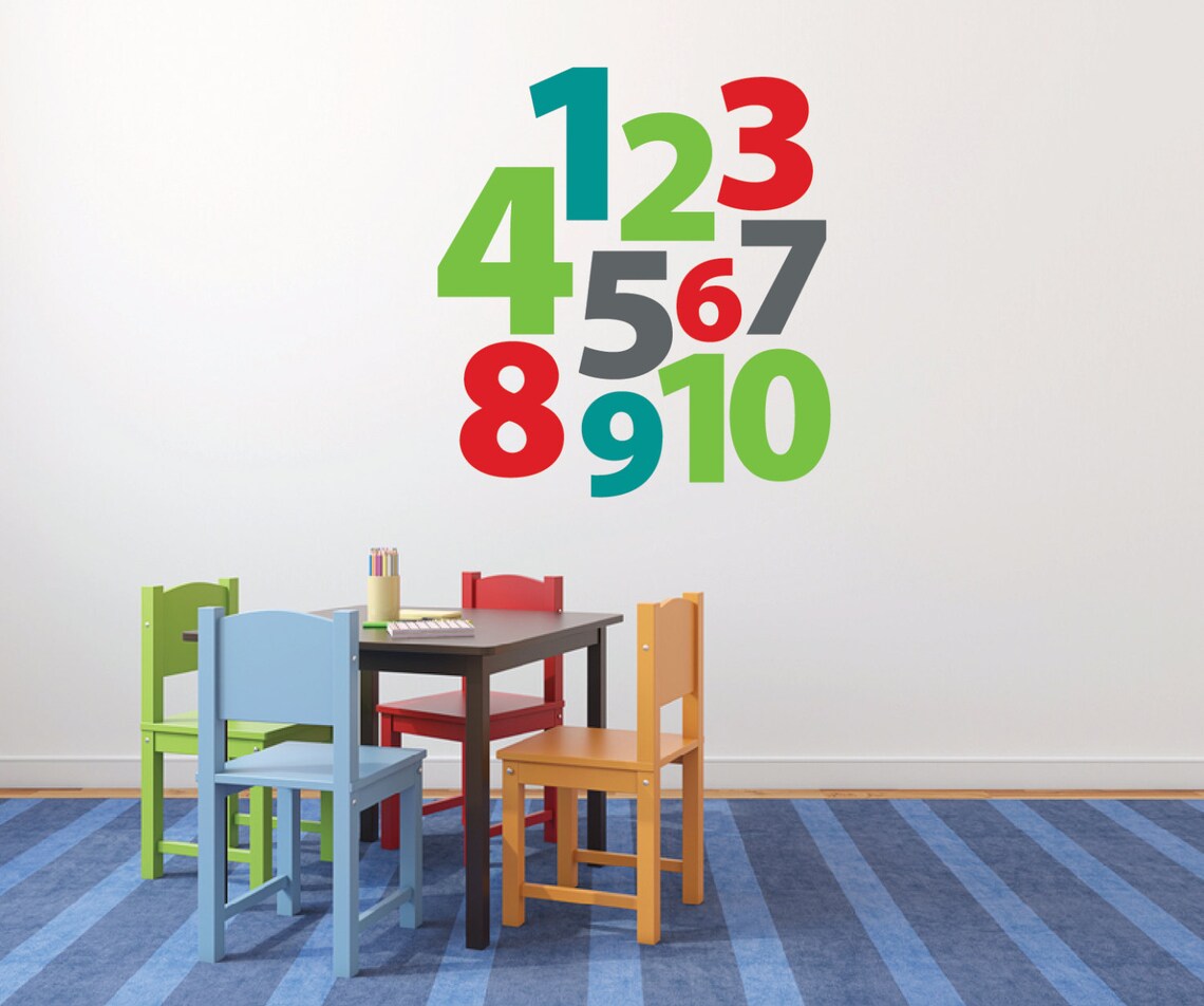 Number Stickers Wall Decals for Kids Playroom Wall Decals Etsy