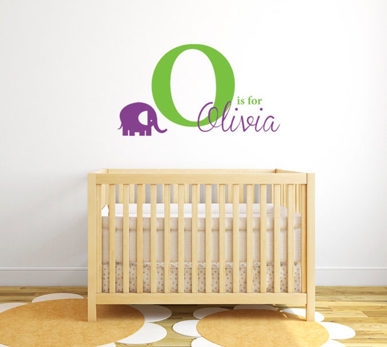 Elephant Wall Decal Letters For Nursery Name Stickers Personalized Decals Alphabet Baby Db138