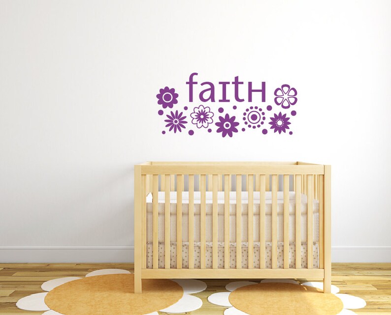 Flower Wall Decals Name Decals Girls Wall Decals Baby Wall Etsy