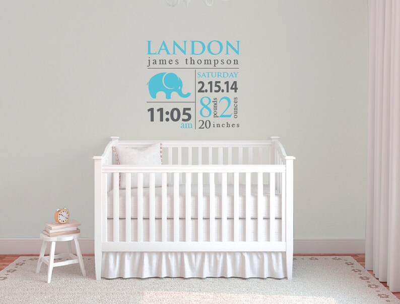Baby Wall Decals Baby Stats Vinyl Decal Stickers Nursery Etsy
