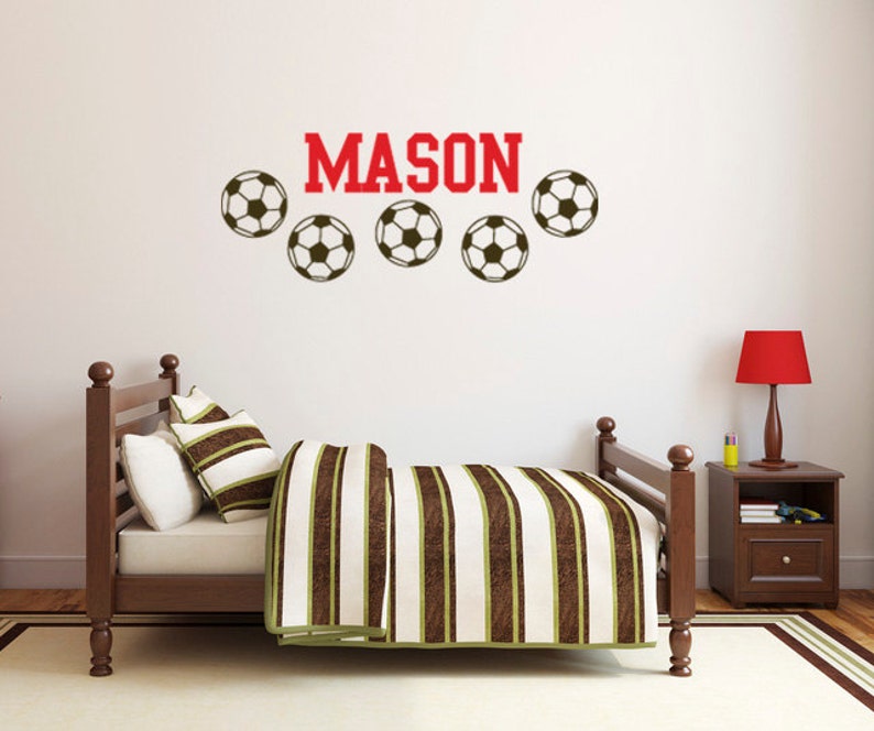 Soccer Name Wall Decals Sports Decals Personalized Wall Etsy