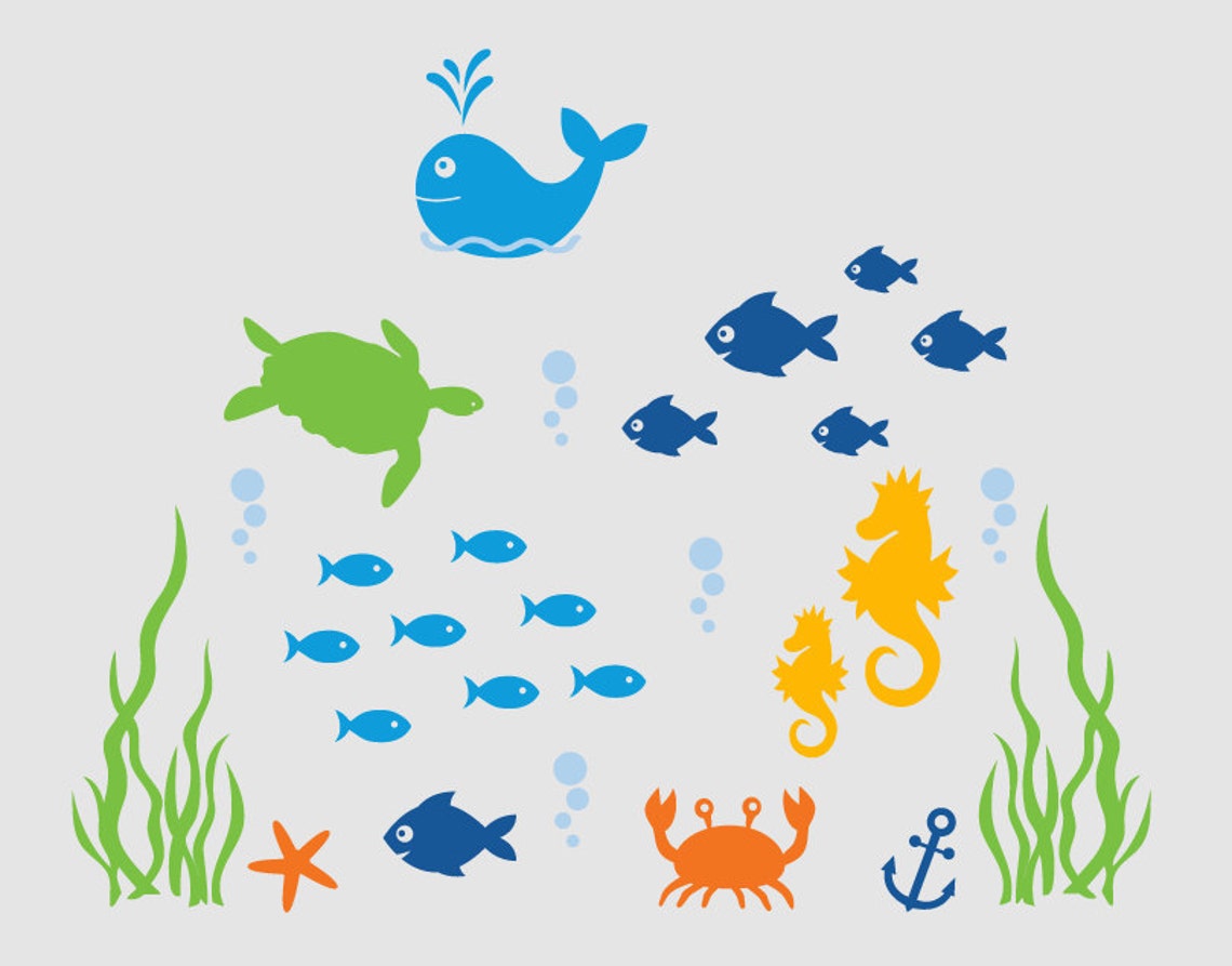 Ocean Nursery Wall Decals Sea Wall Art Ocean Baby Nursery Etsy