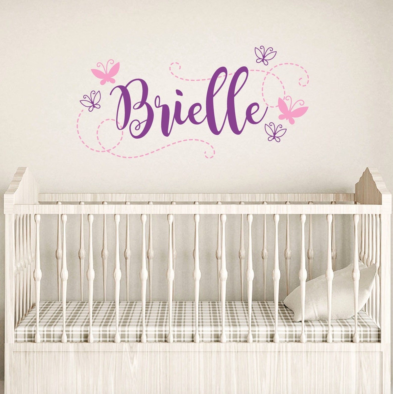 Girl Butterfly Wall Decals Girl Name Decal Butterfly Nursery - Etsy