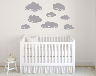 Gray cloud decal, Cloud wall decal, Nursery wall decals, Cloud wall stickers, Baby shower cloud, Baby wall decal, Cloud wall art DB408