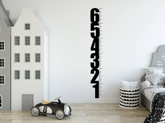 ruler growth chart wall sticker decal measurement chart | etsy