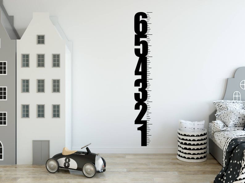 ruler growth chart wall sticker decal measurement chart | etsy