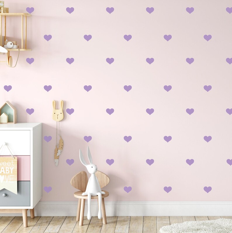 Heart Wall Decals Nursery Wall Decal Gold Heart Wallpaper Etsy