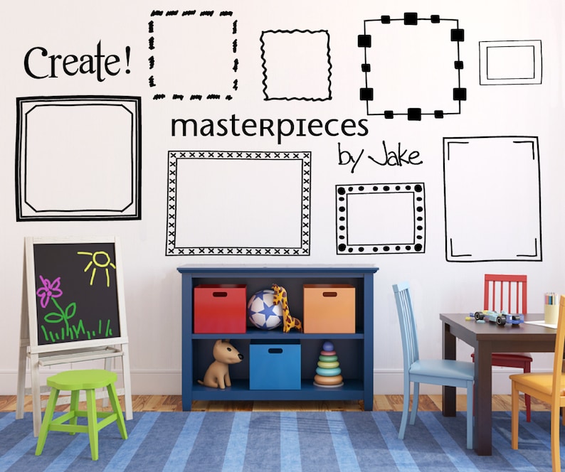 Kids Art Display Frames Picture Frame Wall Decals Playroom Etsy
