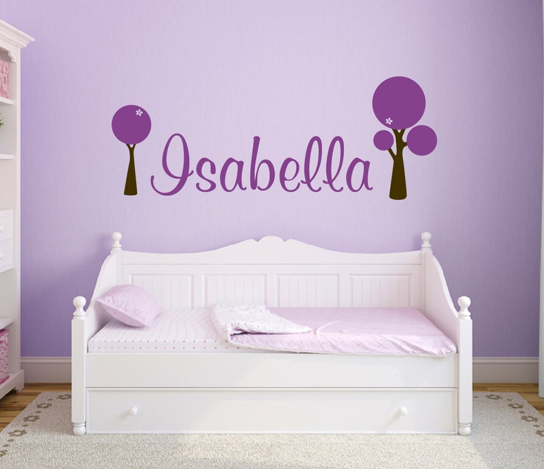 Personalized Name Wall Decals Tree Wall Decals Flower Wall Etsy