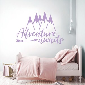 Mountain Wall Decal, Adventure Awaits Wall Decor, Mountain Sticker ...