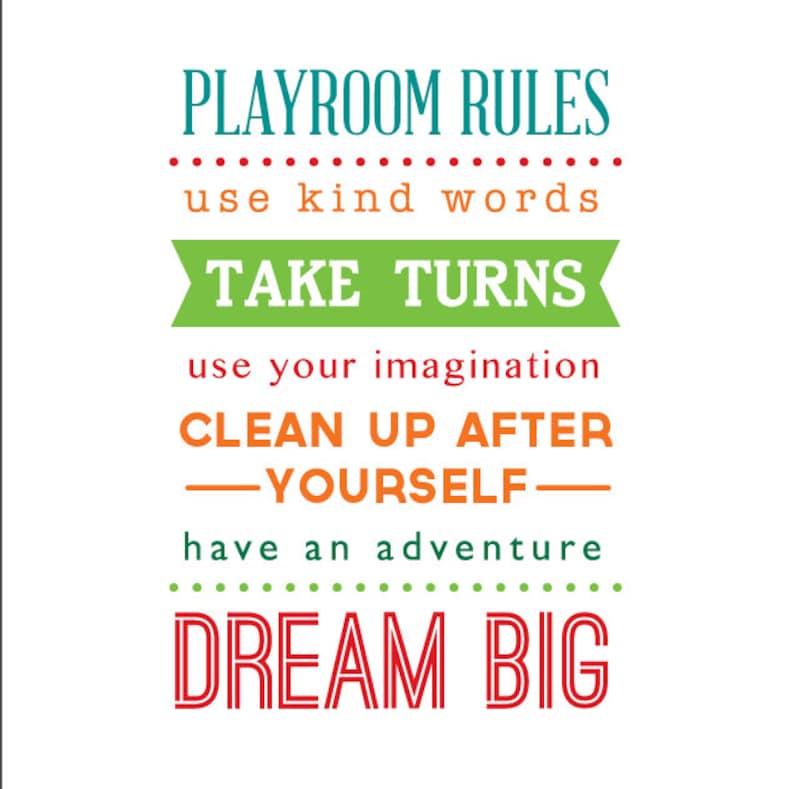 Playroom Wall Decal Playroom Rules Sign Kids Wall Decal Etsy