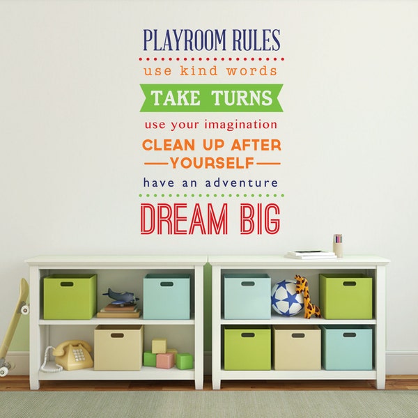 Playroom Wall Decals Etsy
