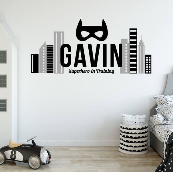 Superhero Name Decal Bedroom Wall - Superhero Name Wall Stickers Superhero Name Decal Bedroom Wall - Superhero Name Wall Stickers