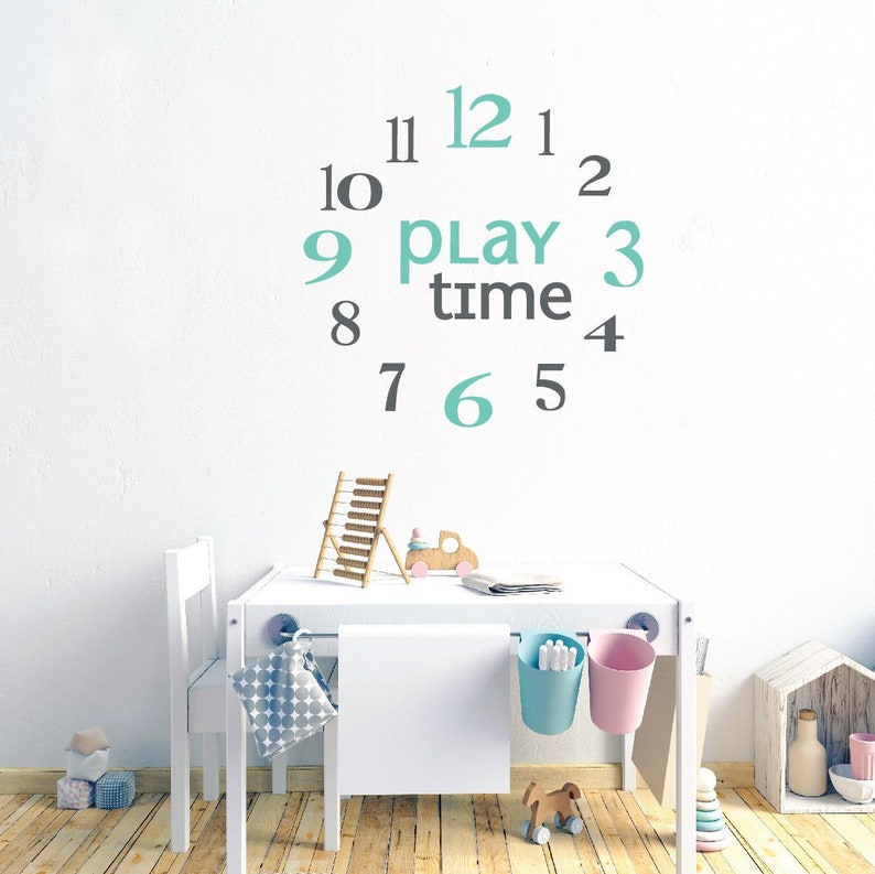 clock numbers wall decals playroom wall decals for kids | etsy
