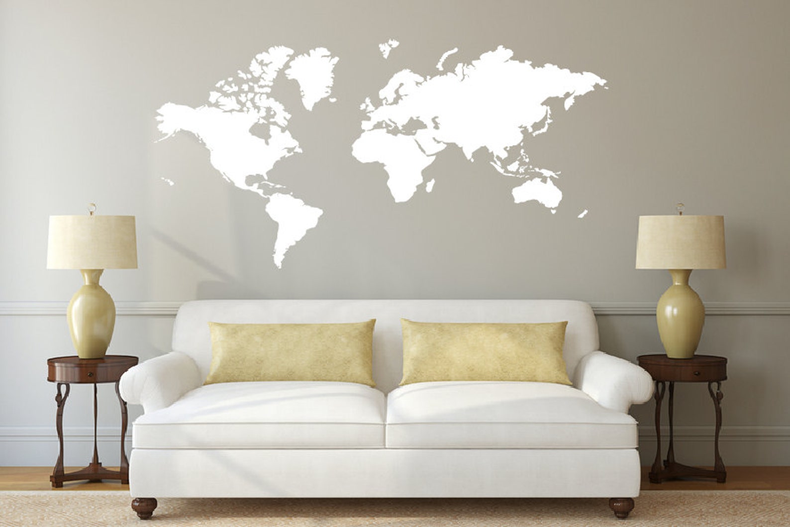 World Map Decal Sticker DB308 Etsy