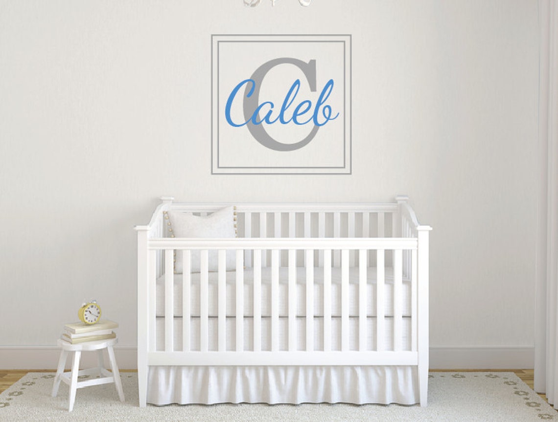 Monogram Decals Personalized Name Wall Decals Large Letter Etsy