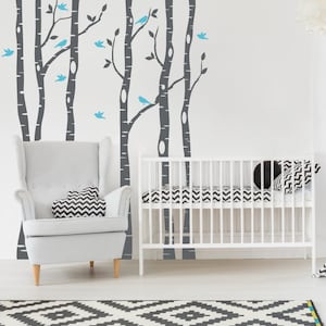Birch Tree Nursery Wall Decal,  Forest and Woodland Tree Wall Decal, Birch Branch Decor, Aspen Tree Nursery Wall Art, Tree Vinyl Wall Decal