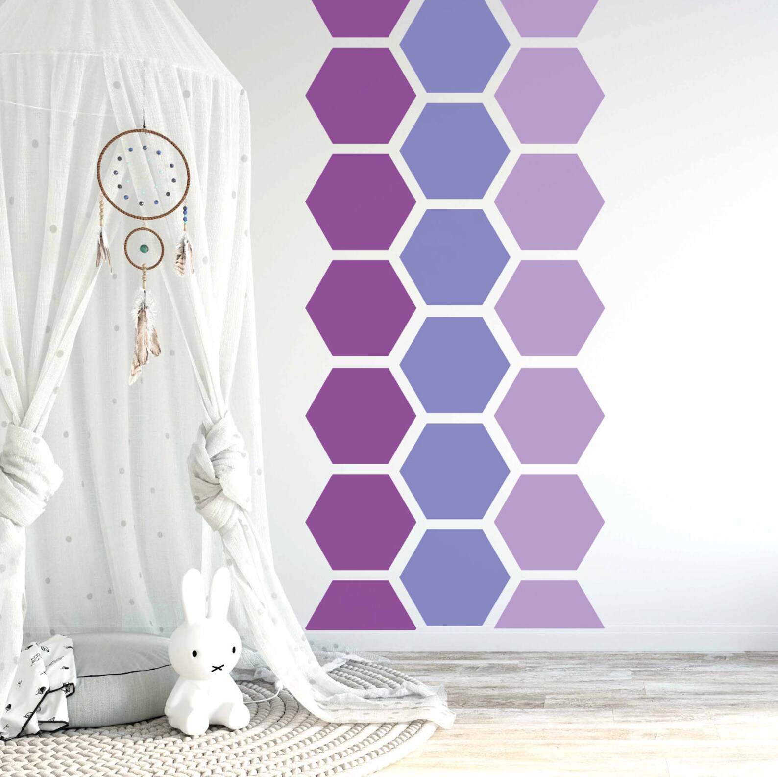 Hexagon Wall Decal Playroom Wall Decal Hexagon Wall Sticker Etsy