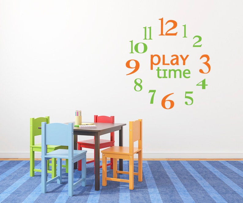 Clock Numbers Wall Decals Playroom Wall Decals for Kids Etsy