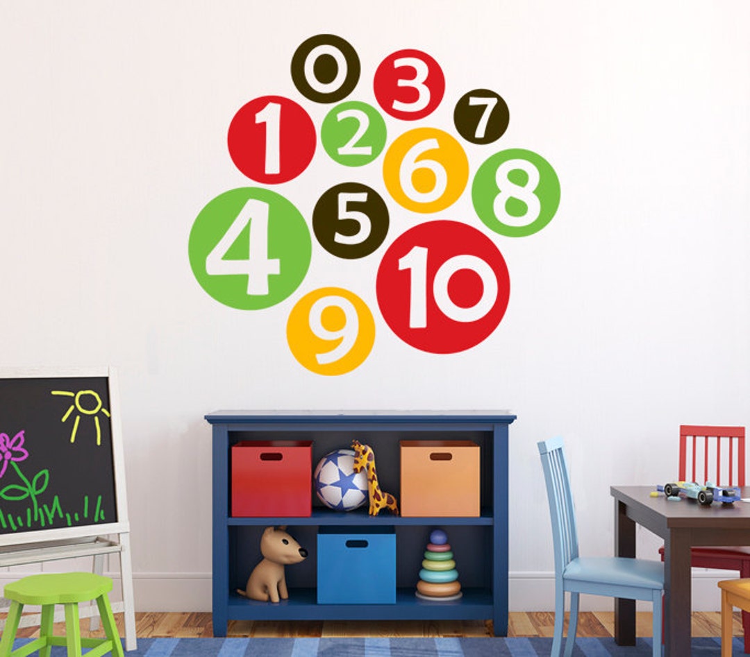 Number Wall Decals Children's Wall Decals Wall Decal Etsy