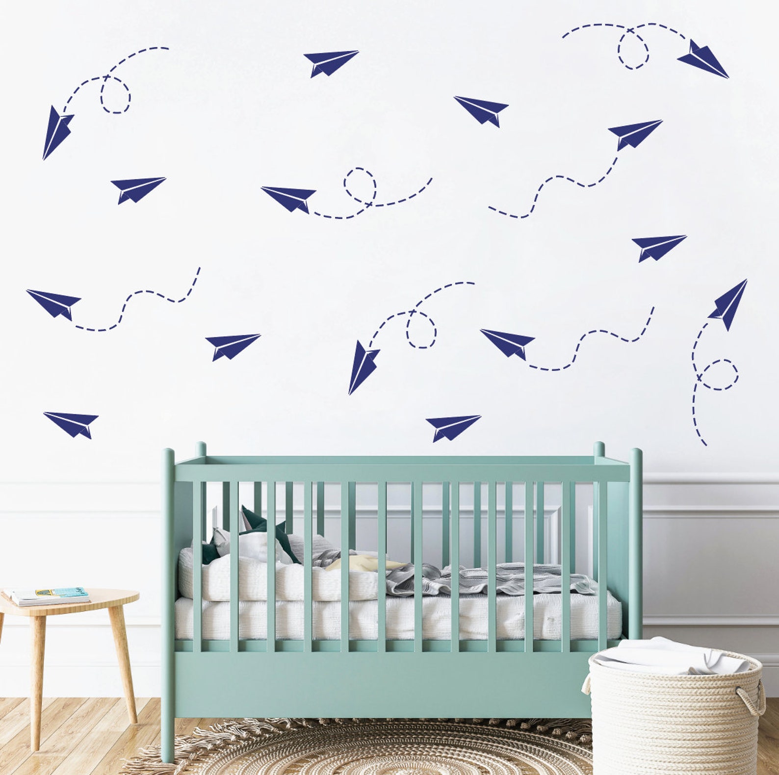Paper Airplane Wall Decal Travel Decal for Nursery Airplane Etsy