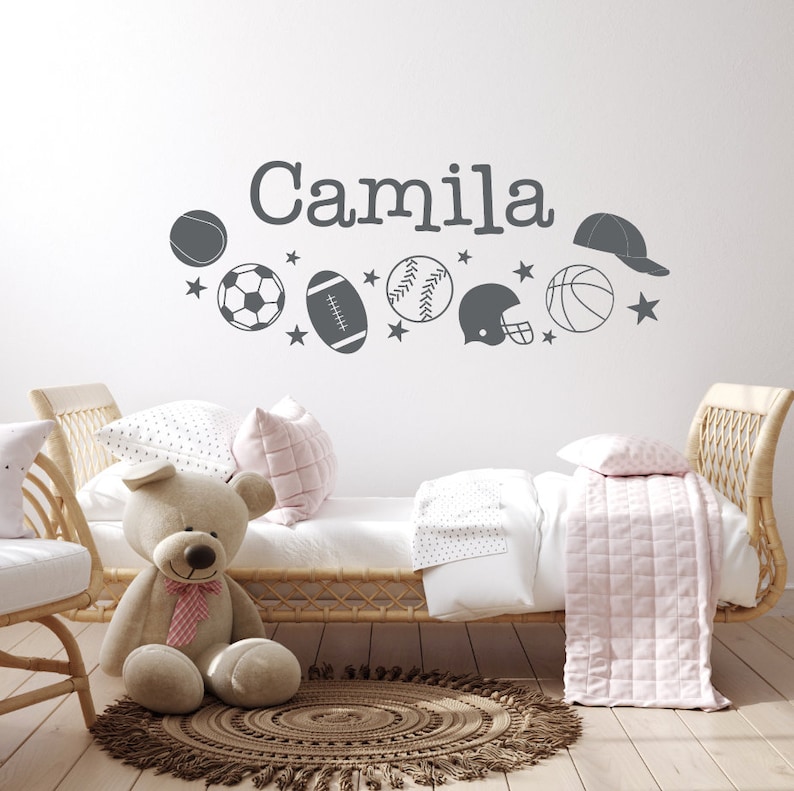 Sports Decals Football Wall Decal Sports Nursery Name Sign Etsy
