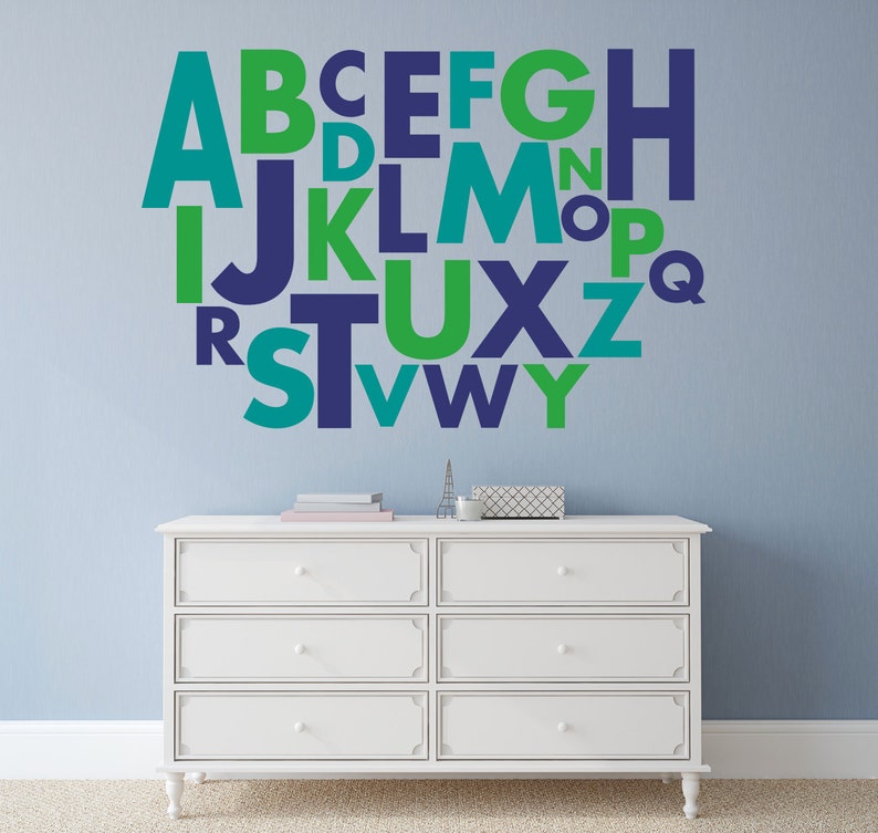 Large Letter Stickers Alphabet Letters Wall For Nursery Decals Playroom Vinyl Db148