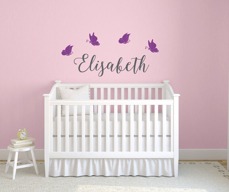 Butterfly Wall Decals Personalized Name Wall Decals Girls Etsy
